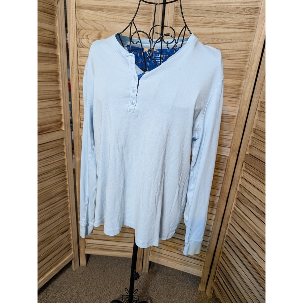 L.L. Bean Long Sleeve Crewneck Shirt Womens Large Lake Blue